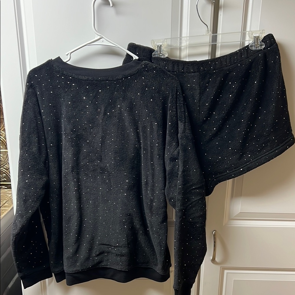 SO Black Velour Lounge Set, XL, - Picture 3 of 5